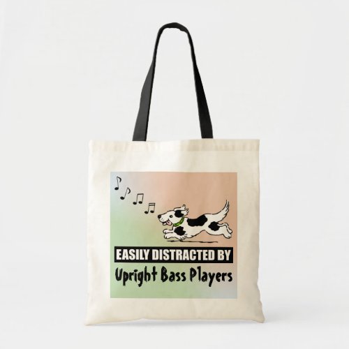 Cartoon Dog Easily Distracted by Upright Bass Players Tote Bag