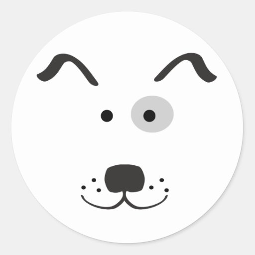 Cartoon Dog Face Illustration Stickers | Zazzle