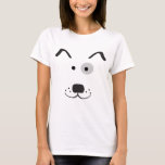 Cartoon Dog Face Illustration T-Shirt