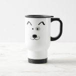 Cartoon Dog Face Illustration Travel Mug