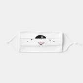 Cartoon Dog Face nose and doggy smile on white Adult Cloth Face Mask (Front, Folded)