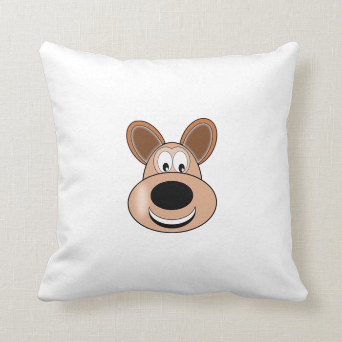 Cartoon Dog Face Throw Pillows