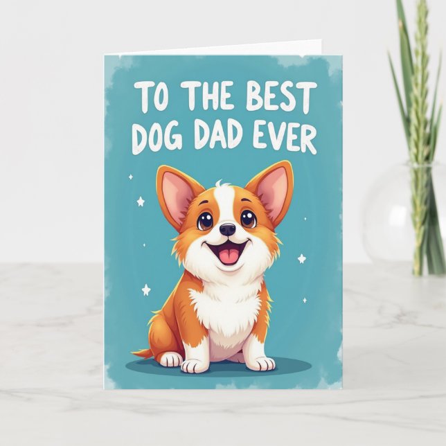 Cartoon Dog Fathers Day Card (Front)