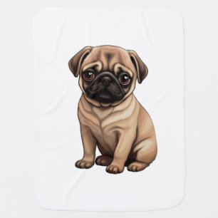 Cartoon dog illustration baby blanket