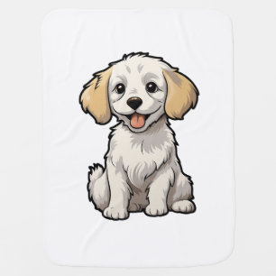 Cartoon dog illustration baby blanket
