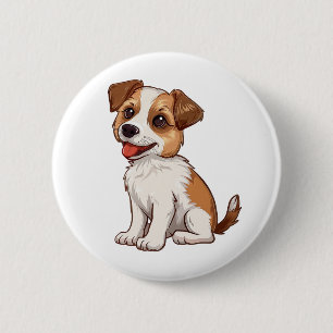 Cartoon dog illustration button