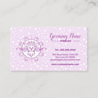 Cartoon Dog Illustration for Grooming Business Card