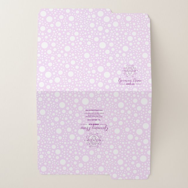 Cartoon Dog Illustration for Grooming File Folder (Outside Right)