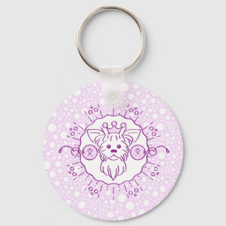Cartoon Dog Illustration for Grooming Keychain
