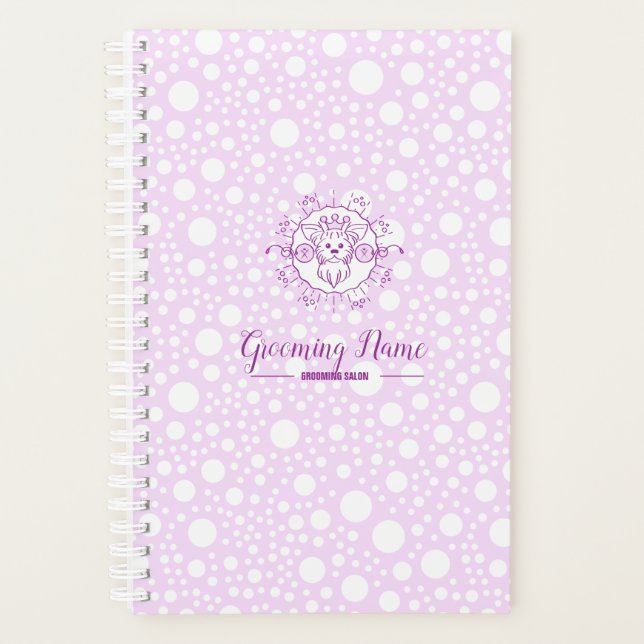 Cartoon Dog Illustration for Grooming Planner (Front)