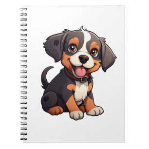 Cartoon dog illustration notebook