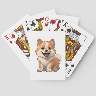 Cartoon dog illustration poker cards