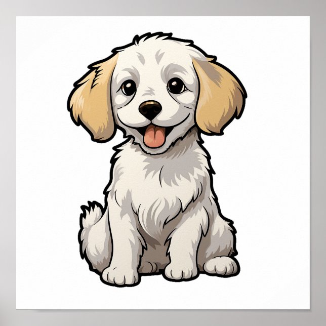 Cartoon dog illustration poster (Front)