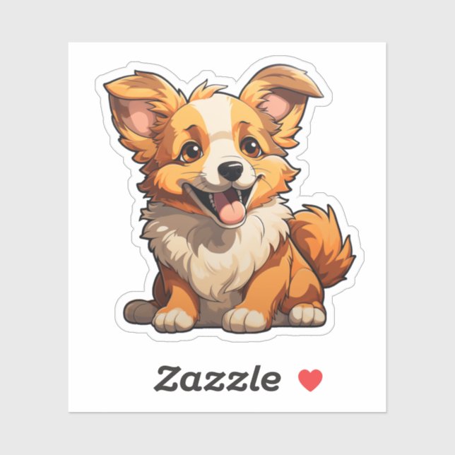 Cartoon dog illustration sticker (Sheet)