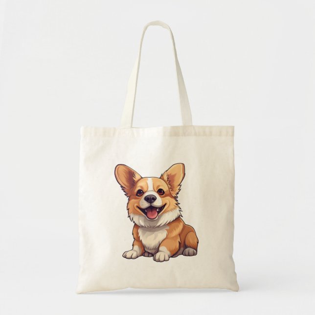 Cartoon dog illustration tote bag (Front)