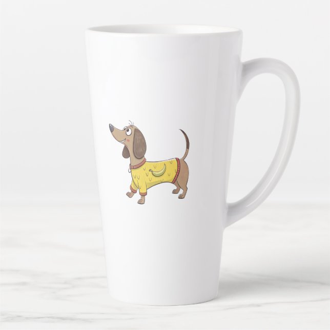 Cartoon dog  latte mug (Right)