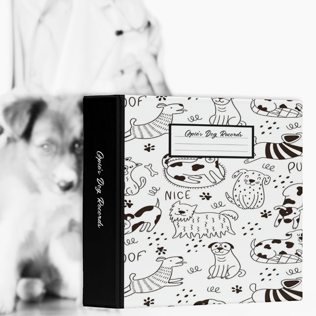 Cartoon Dog Pet Owner's Record Book 3 Ring Binder (Creator Uploaded)