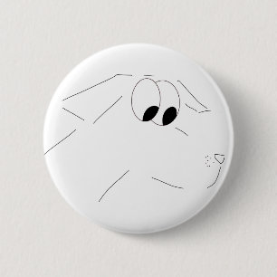 Cartoon dog pinback button