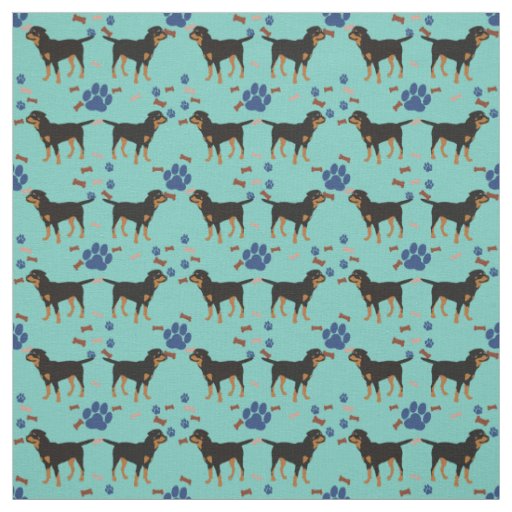 Cartoon Dog - Rottweiler (Natural Tail) Fabric