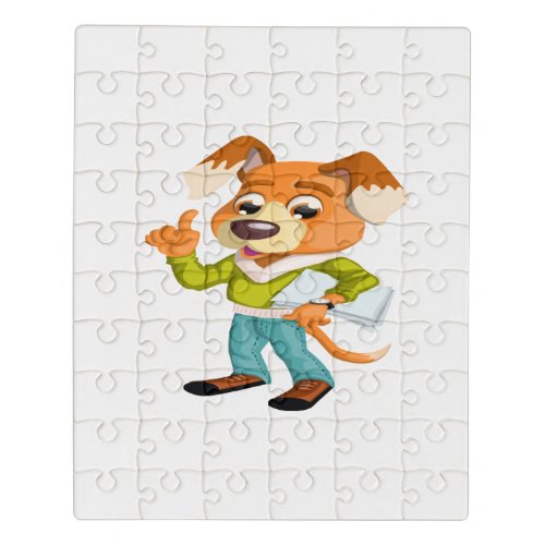 Cartoon dog student getting ready for school 2 jigsaw puzzle