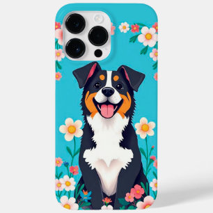 Cartoon Dog Surrounded by Flowers Case-Mate iPhone 14 Pro Max Case