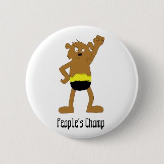 Cartoon Dog The Rock Wrestling Fan Button
