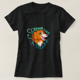 Cartoon Dog Toller Scream Duck Tolling Retriever T-Shirt