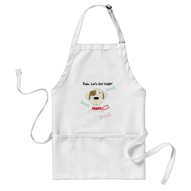 Cartoon Dog with Fun Saying Adult Apron (Front)