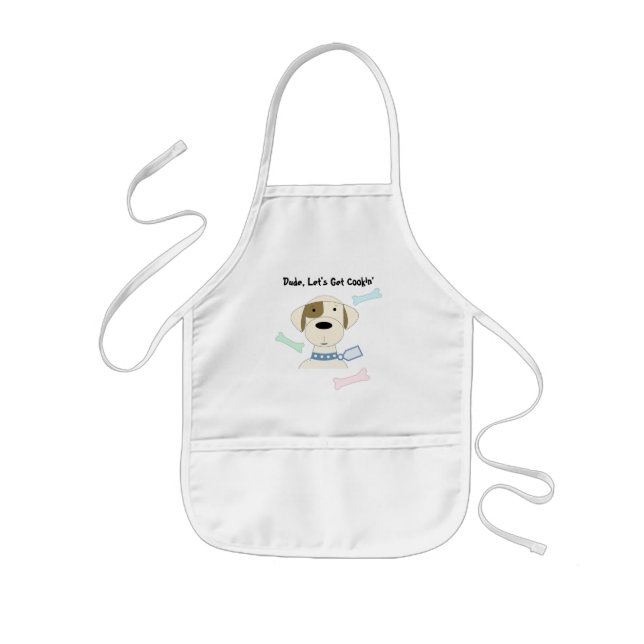 Cartoon Dog with Fun Saying Kids' Apron (Front)