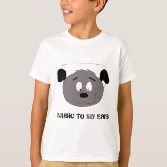 Cartoon Dog With Headphones T-Shirt