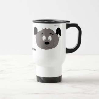 Cartoon Dog With Headphones Travel Mug