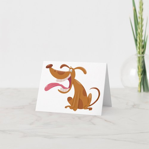 Cartoon Dog With Tongue Out Note Cards