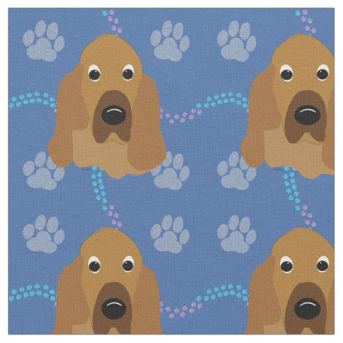 Cartoon Dogs _ Bloodhound Head Fabric