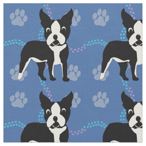 Cartoon Dogs _ Boston Terrier v3 Fabric