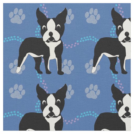 Cartoon Dogs - Boston Terrier v3 Fabric