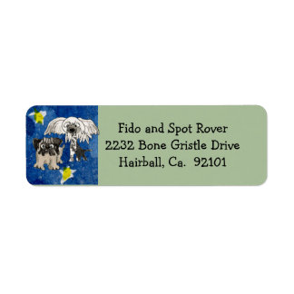 Cartoon Dogs Christmas Label