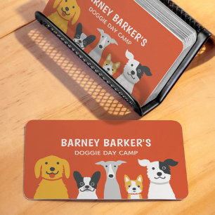 Cartoon Dogs Cute and Colorful Dog Sitter Pet Care Business Card