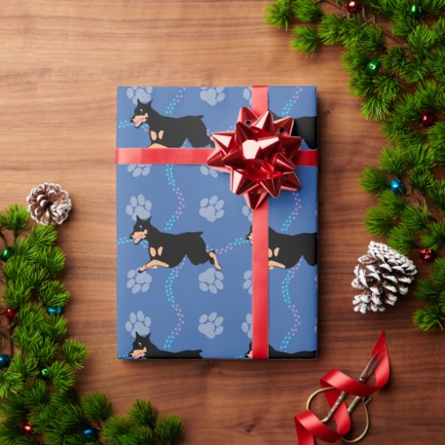 Cartoon Dogs _ Doberman Wrapping Paper