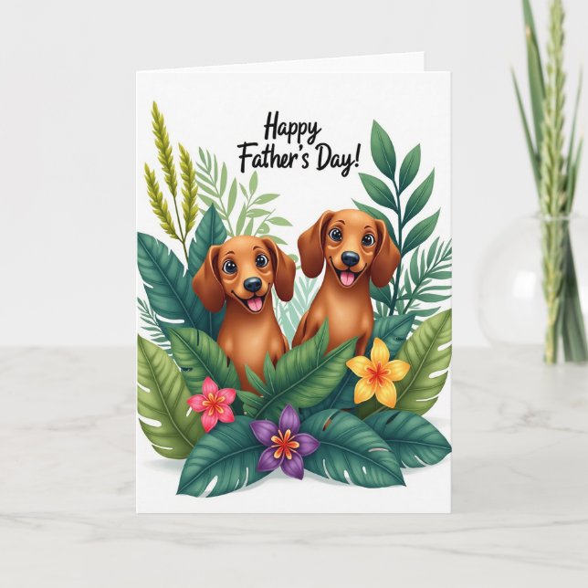 Cartoon Dogs Fathers Day Card (Front)