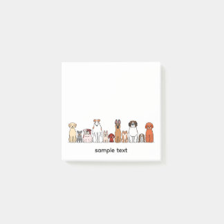 cartoon dogs in a row design1 post-it notes