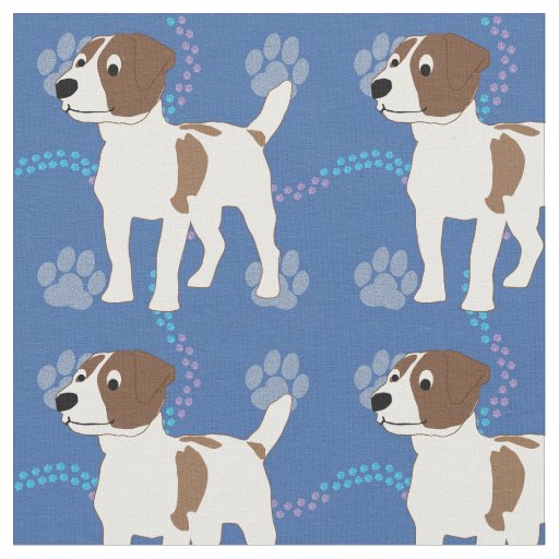 Cartoon Dogs - Jack Russell Terrier v1 Fabric