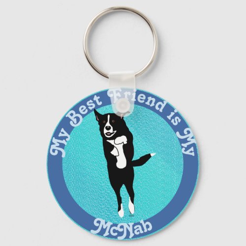 Cartoon Dogs _  Leaping McNab Keychain