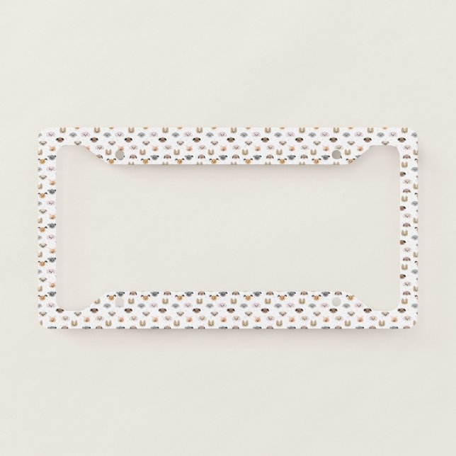Cartoon Dogs License Plate Frame (Front)