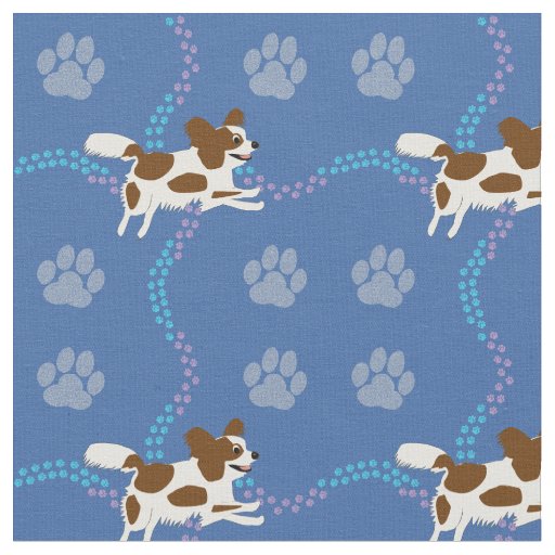 Cartoon Dogs - Papillon Fabric