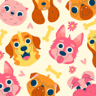 Cartoon Dogs Passport Holder