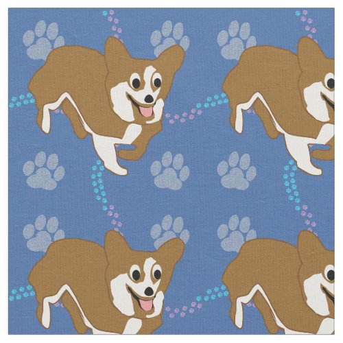 Cartoon Dogs _ Pembroke Welsh Corgi v2 Fabric