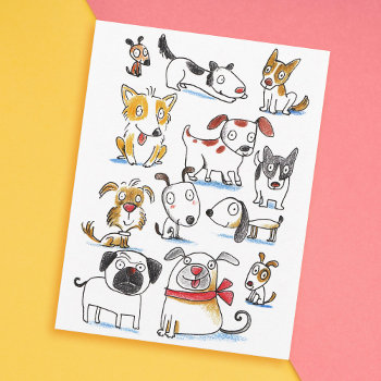 Cartoon Dogs Postcard by sallylux at Zazzle