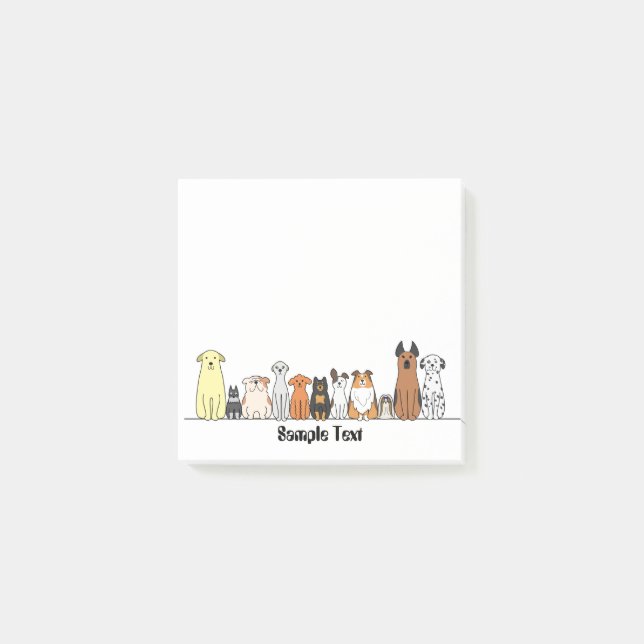 cartoon dogs postit post-it notes (Front)