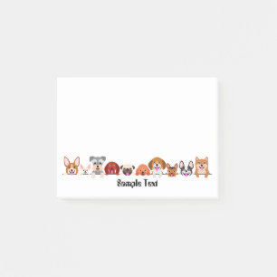 cartoon dogs postit post-it notes