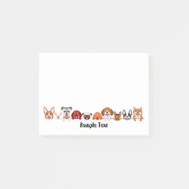cartoon dogs postit post-it notes (Front)